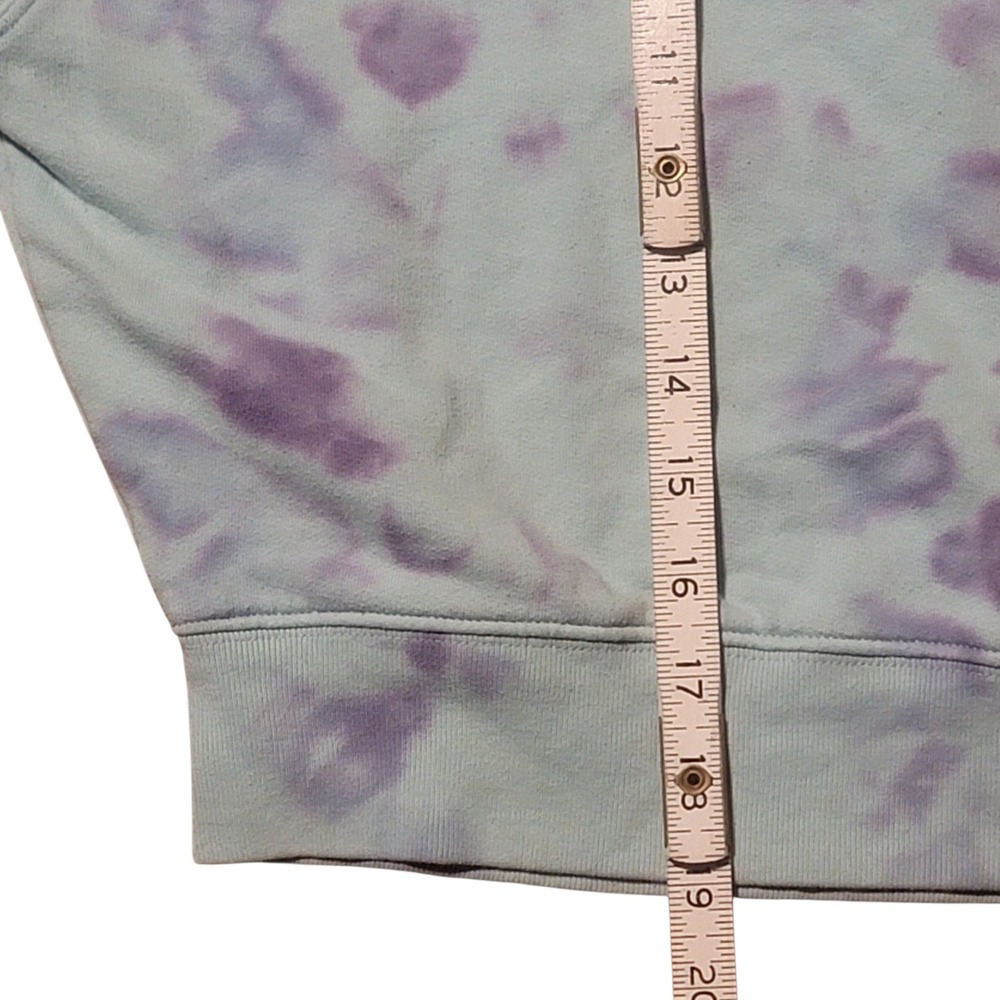PINK Victoria's Secret Tie Dye Cropped Sweatshirt Blue Purple XS Short Sleeve - Picture 5 of 7
